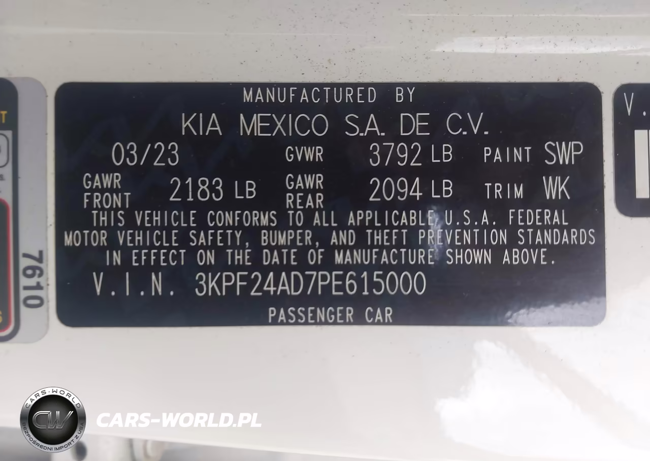 2023 Kia Forte Lx VIN:3KPF24AD7PE615000 - 9