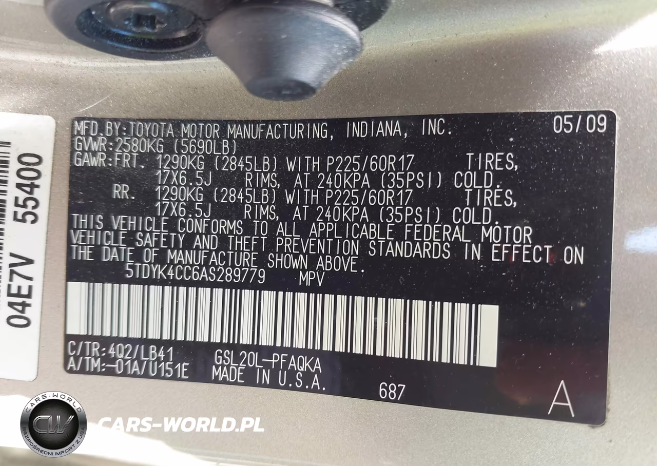 2010 Toyota Sienna Xle VIN:5TDYK4CC6AS289779 - 9