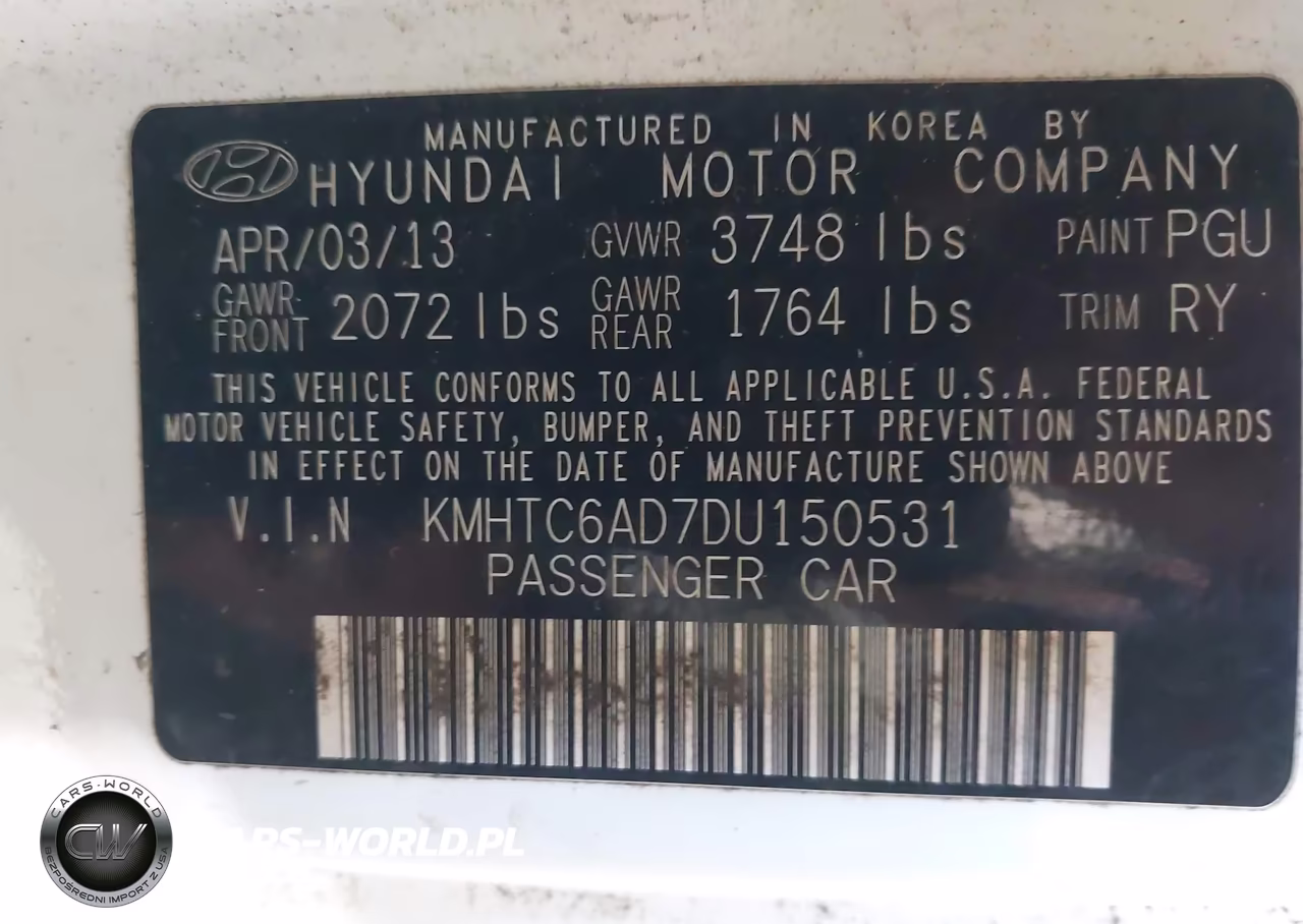 2013 Hyundai Veloster Base W-Gray VIN:KMHTC6AD7DU150531 - 9