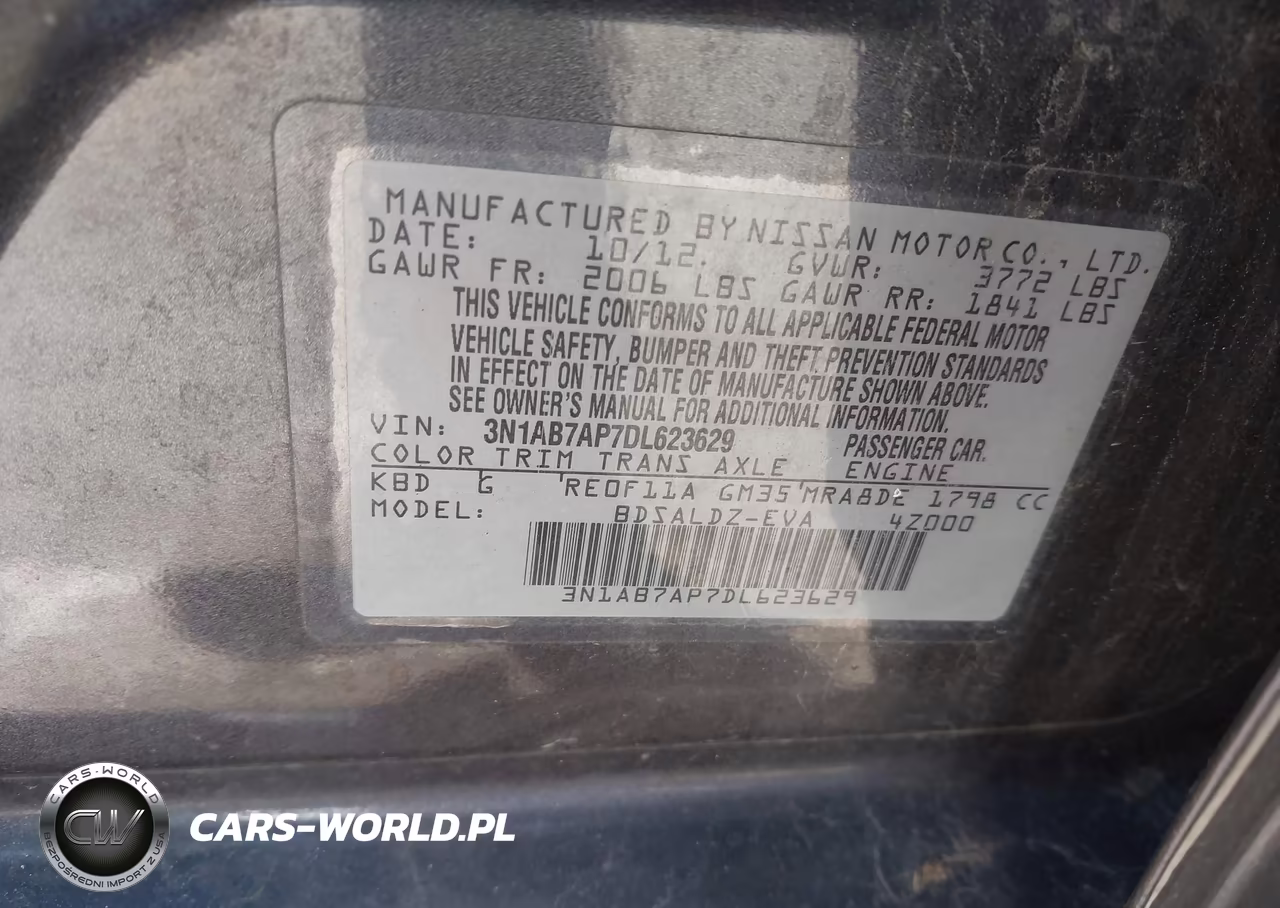 2013 Nissan Sentra Sv VIN:3N1AB7AP7DL623629 - 9
