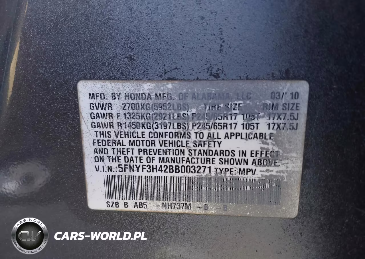 2011 Honda Pilot Ex VIN:5FNYF3H42BB003271 - 9