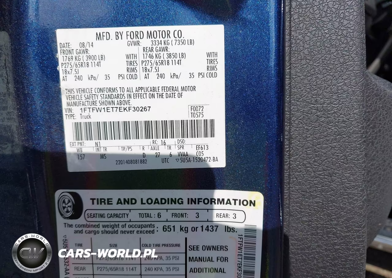 2014 Ford F-150 Xlt VIN:1FTFW1ET7EKF30267 - 9