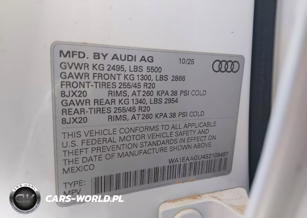 2025 Audi All-New Q5 Premium Plus Tfsi Quattro S Tronic VIN:WA1EAAGU4S2109497 - 9
