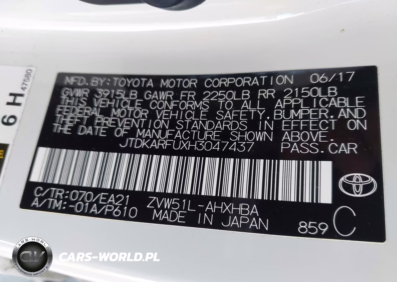 2017 Toyota Prius Four Touring VIN:JTDKARFUXH3047437 - 9