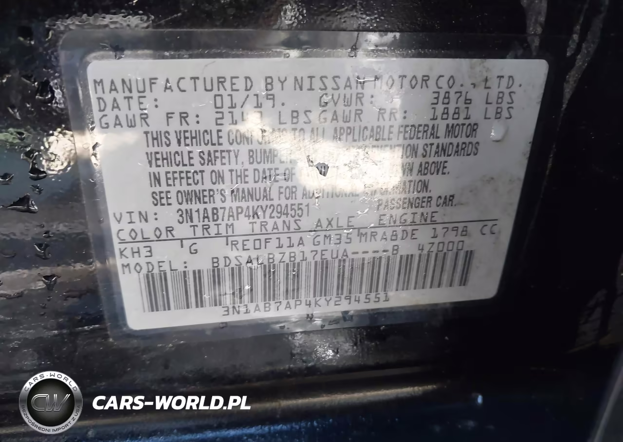 2019 Nissan Sentra S VIN:3N1AB7AP4KY294551 - 9