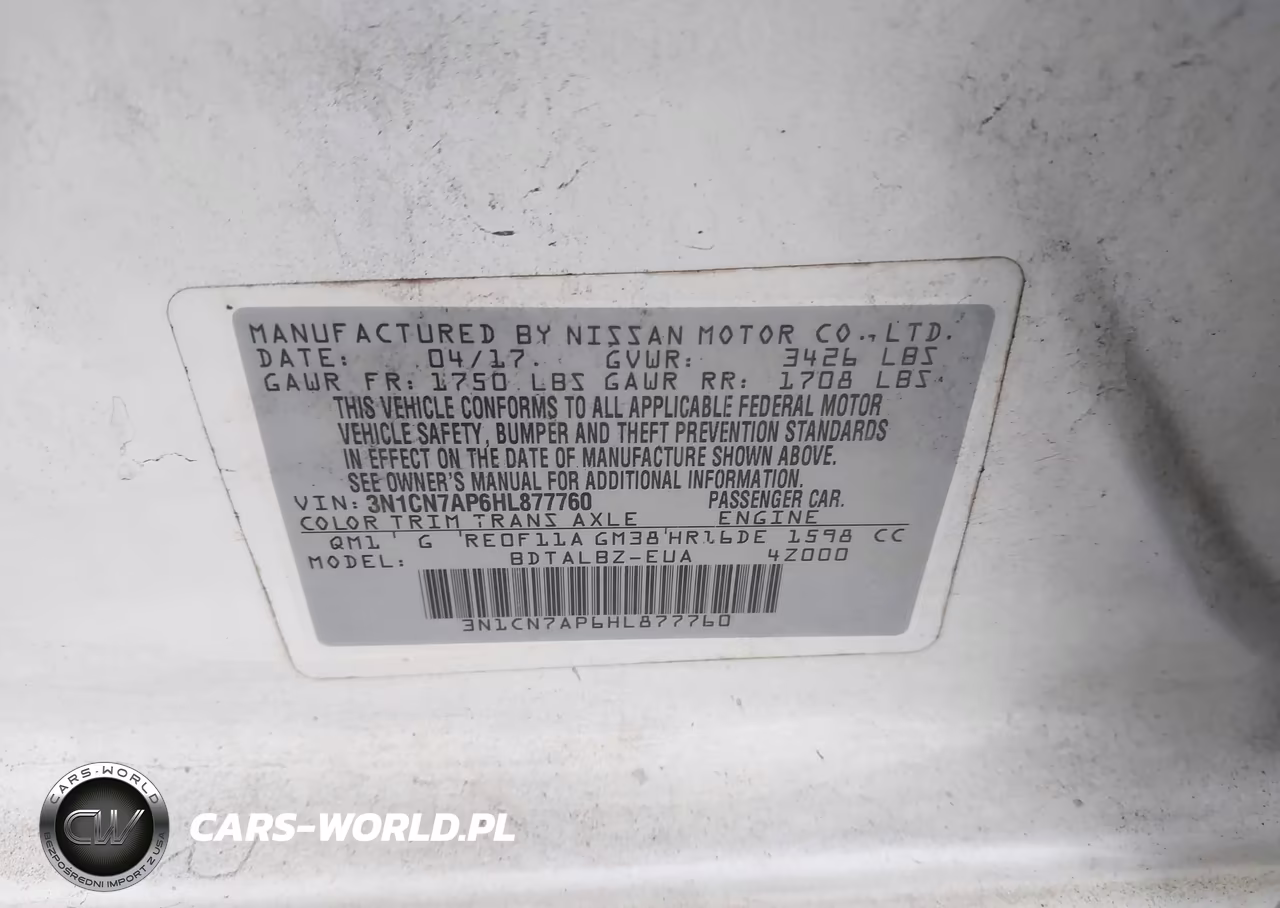 2017 Nissan Versa 1.6 Sv VIN:3N1CN7AP6HL877760 - 9