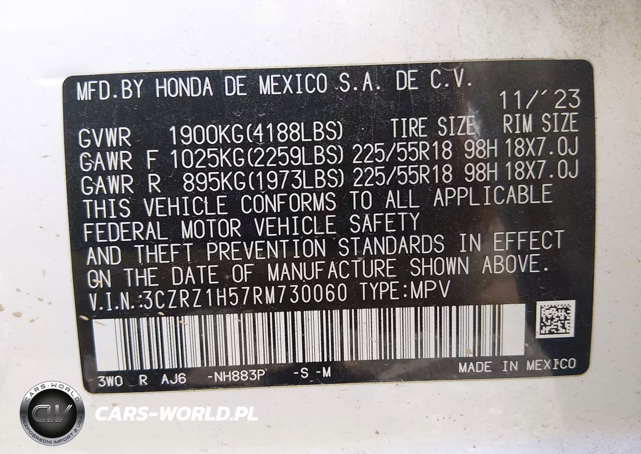 2024 Honda Hr-V 2Wd Sport-2Wd Sport W-O Bsi VIN:3CZRZ1H57RM730060 - 9