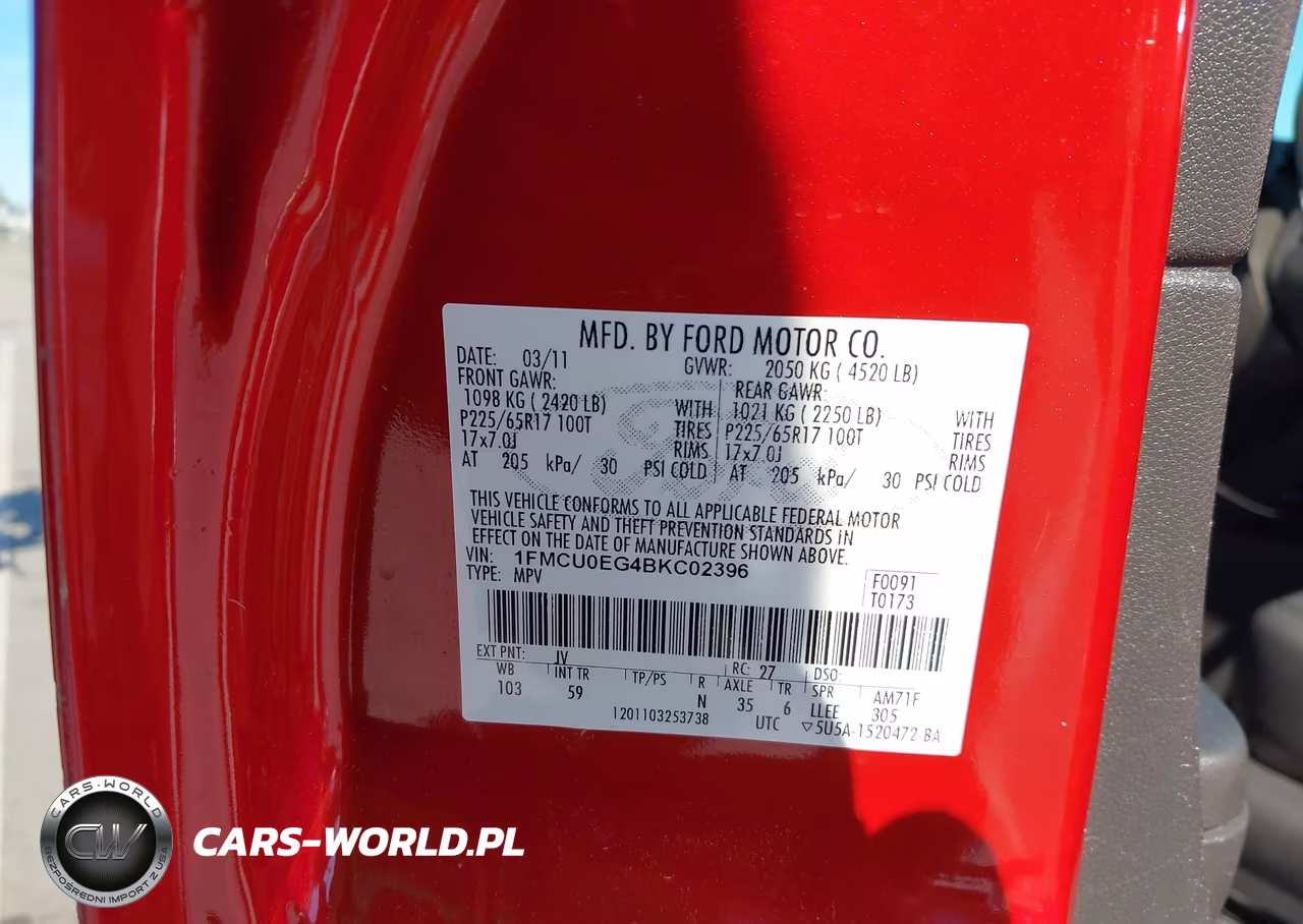 2011 Ford Escape Limited VIN:1FMCU0EG4BKC02396 - 9