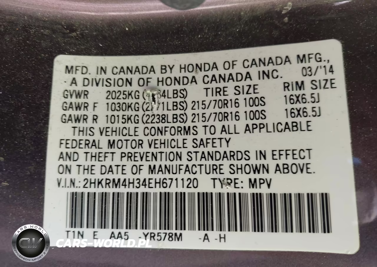 2014 Honda Cr-V Lx VIN:2HKRM4H34EH671120 - 9