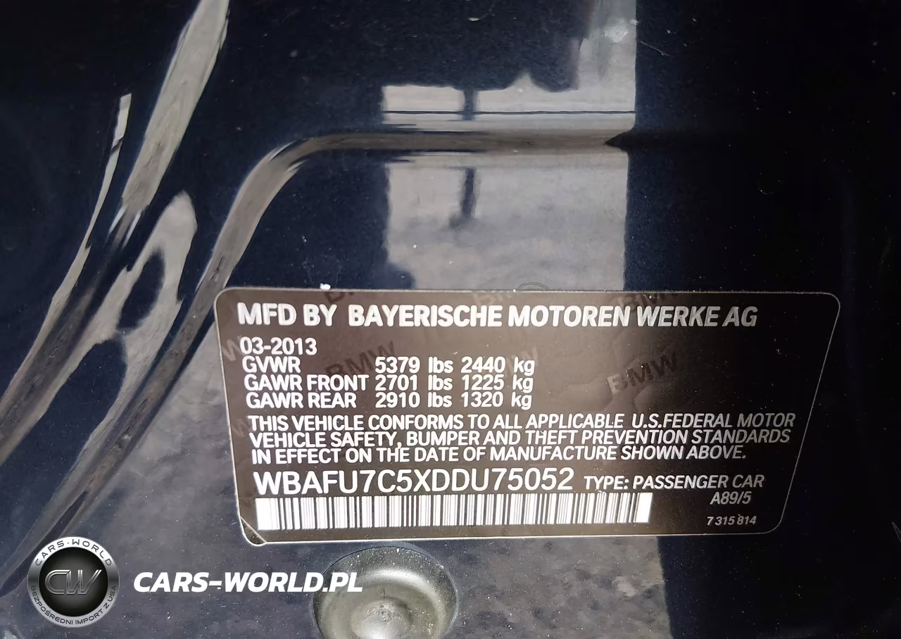 2013 BMW 535I xDrive VIN:WBAFU7C5XDDU75052 - 9