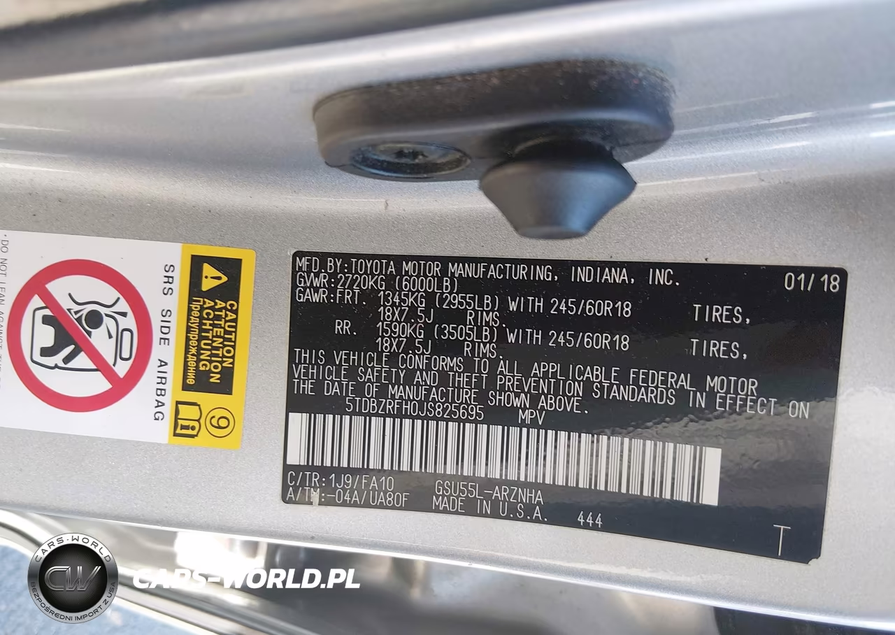2018 Toyota Highlander Le Plus VIN:5TDBZRFH0JS825695 - 9