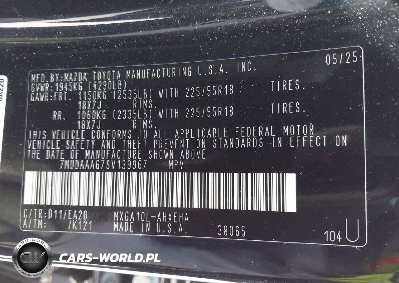 2025 Toyota Corolla Cross Xle VIN:7MUDAAAG7SV139967 - 9