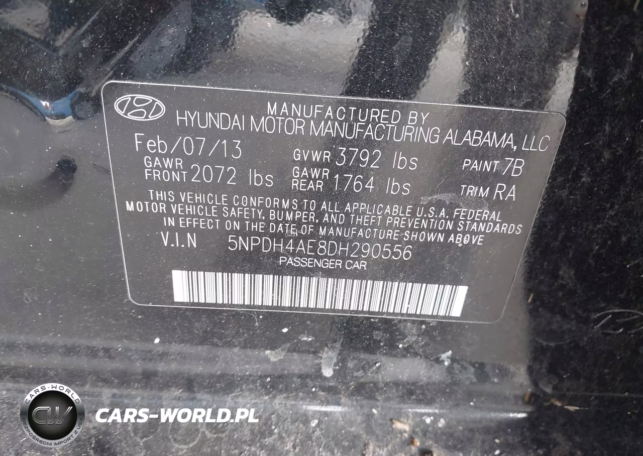 2013 Hyundai Elantra Gls VIN:5NPDH4AE8DH290556 - 9