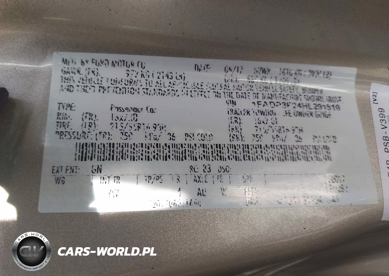 2017 Ford Focus Se VIN:1FADP3F24HL291819 - 14
