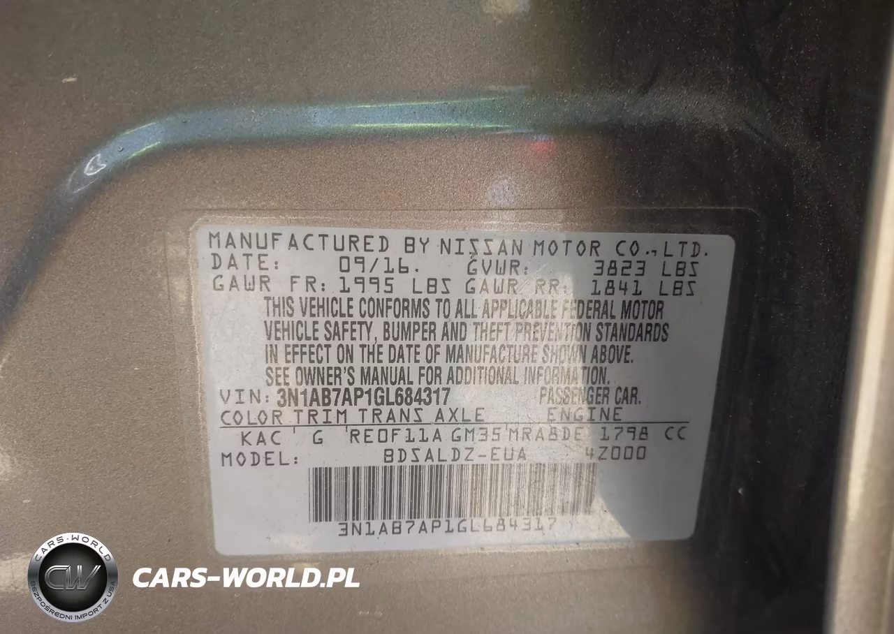 2016 Nissan Sentra Sv VIN:3N1AB7AP1GL684317 - 9