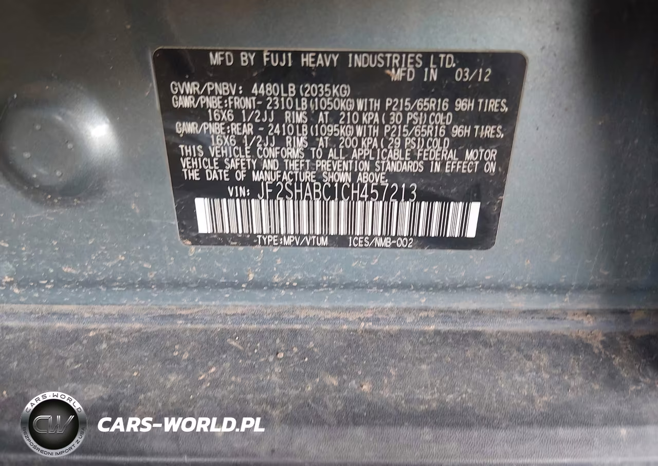 2012 Subaru Forester 2.5X VIN:JF2SHABC1CH457213 - 9