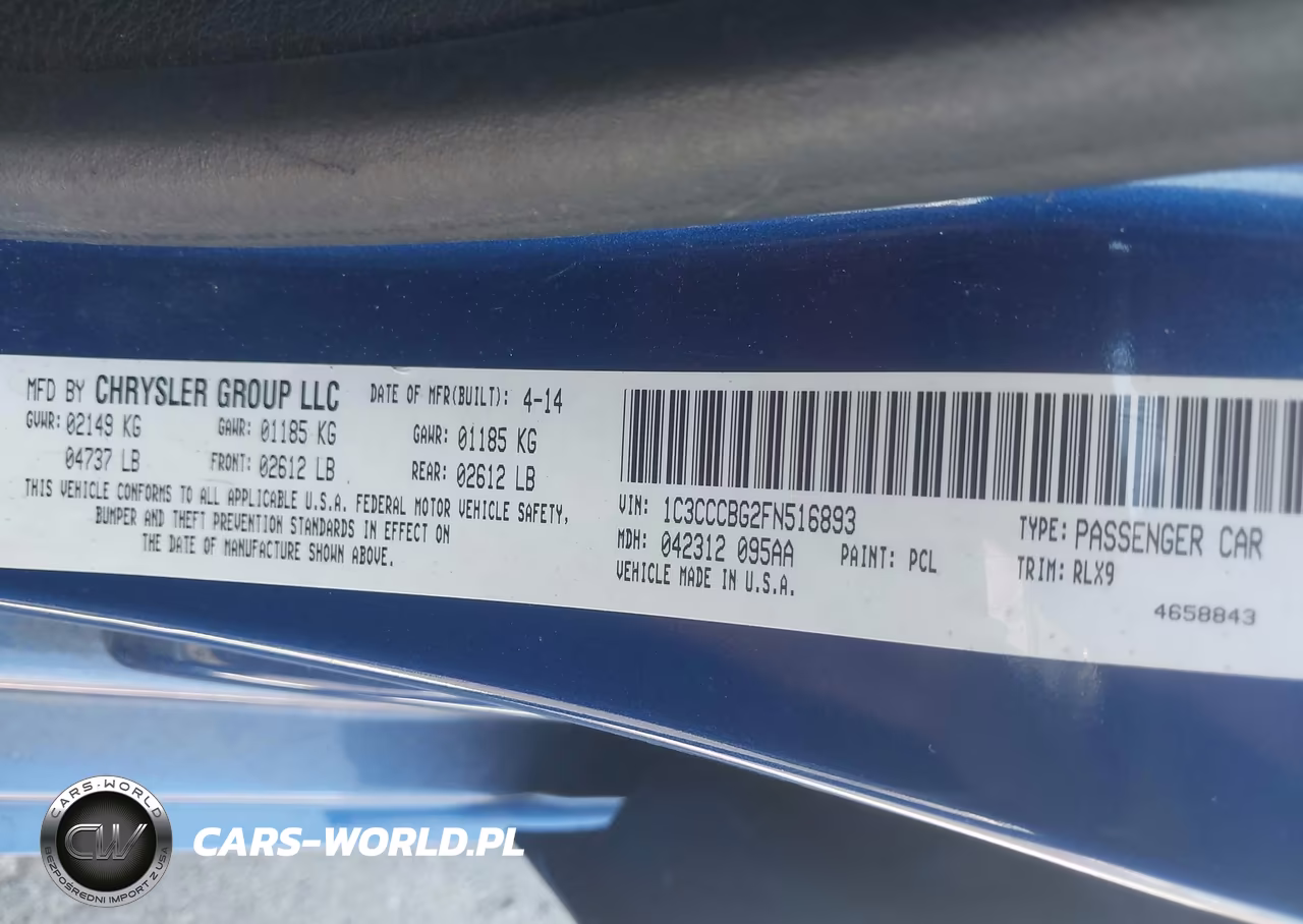 2015 Chrysler 200 C VIN:1C3CCCBG2FN516893 - 9