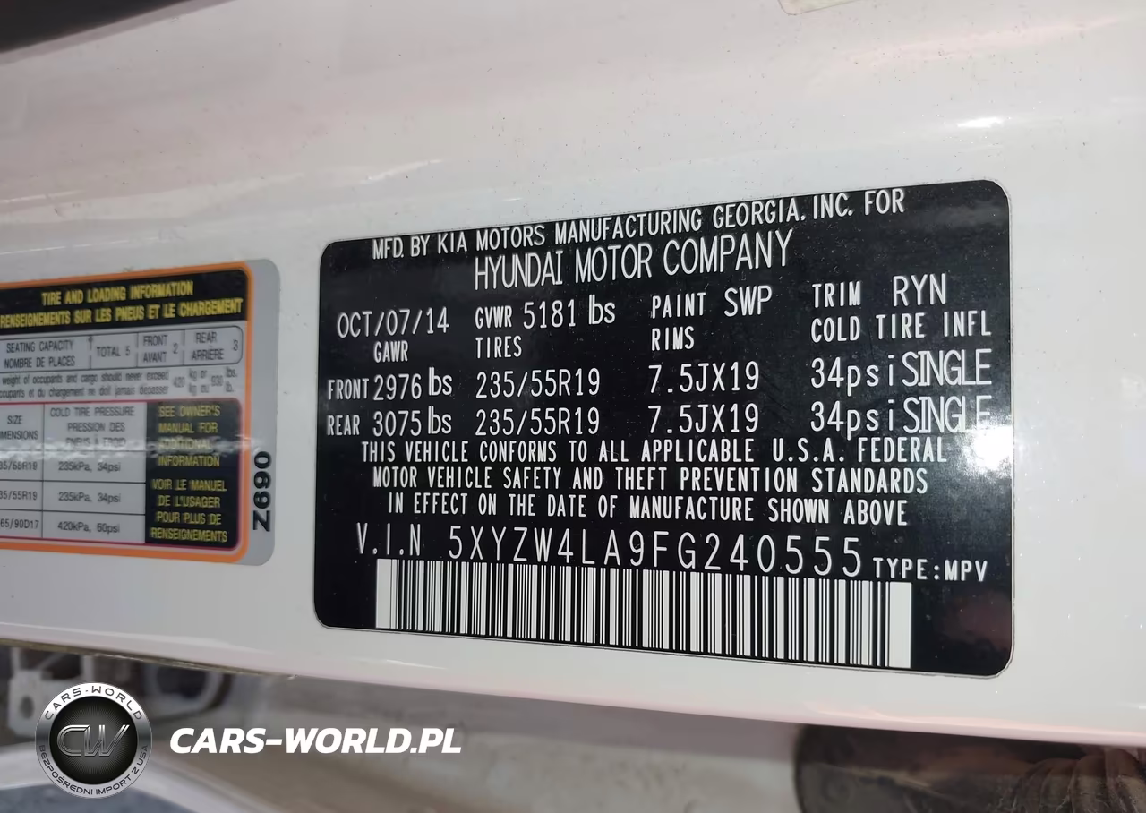 2015 Hyundai Santa Fe Sport 2.0L Turbo VIN:5XYZW4LA9FG240555 - 9