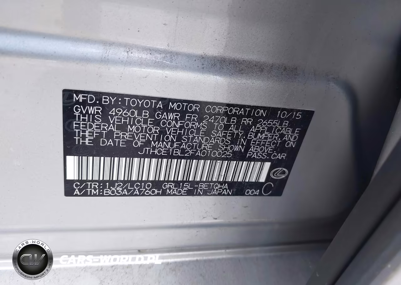2015 Lexus Gs 350 VIN:JTHCE1BL2FA010025 - 9