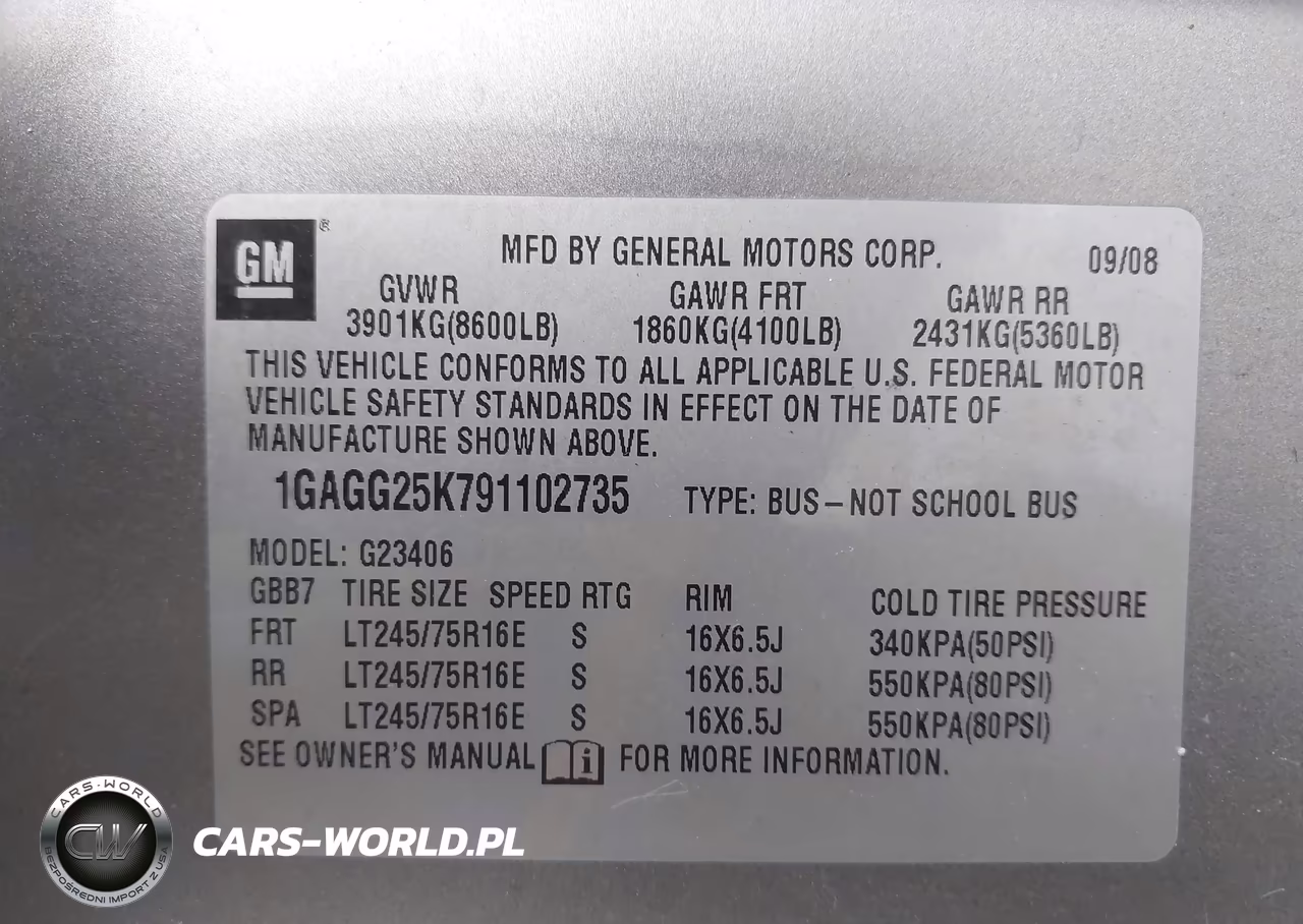 2009 Chevrolet Express 2500 Ls VIN:1GAGG25K791102735 - 9