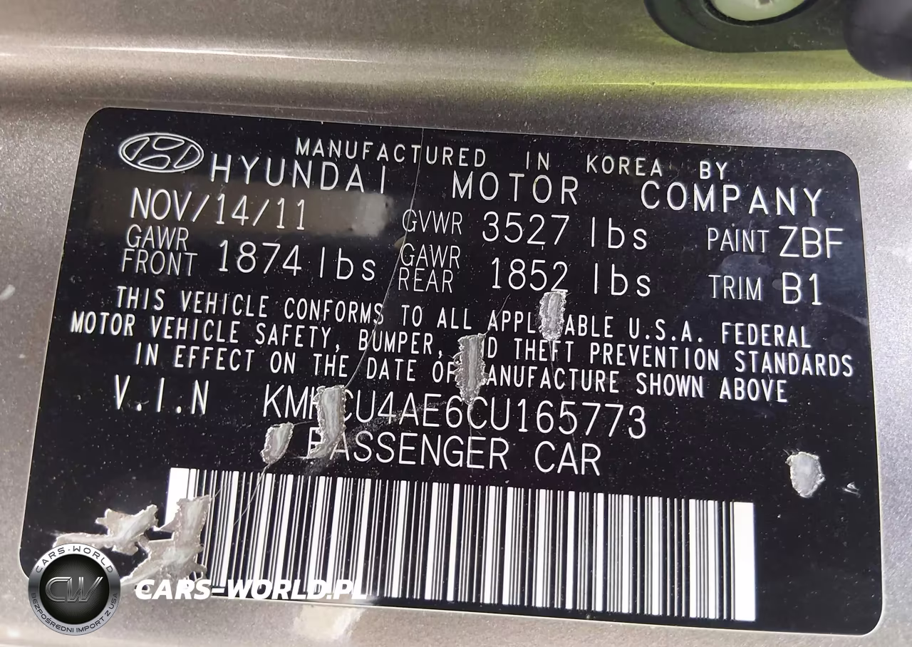 2012 Hyundai Accent Gls VIN:KMHCU4AE6CU165773 - 9