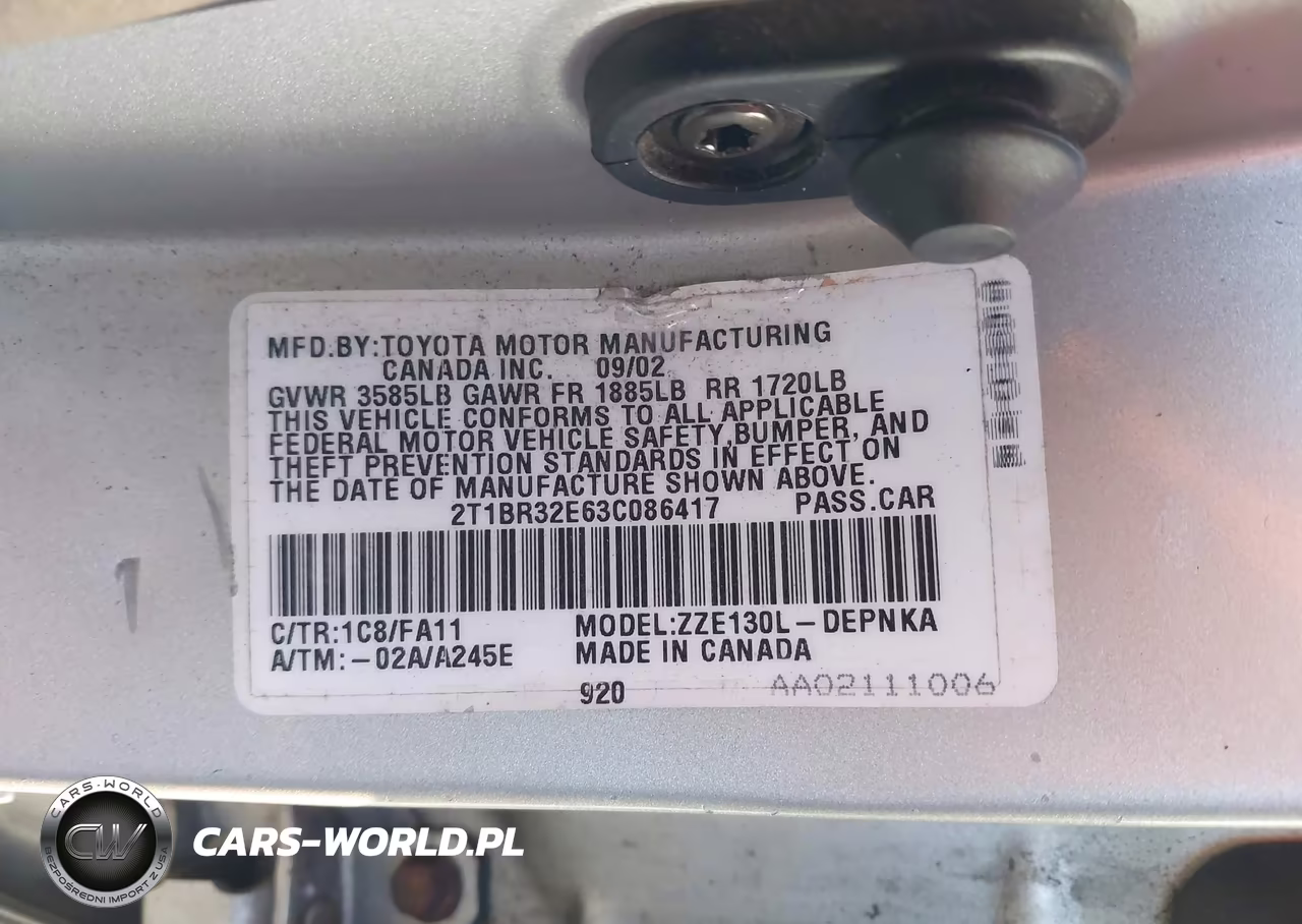 2003 Toyota Corolla Le VIN:2T1BR32E63C086417 - 9