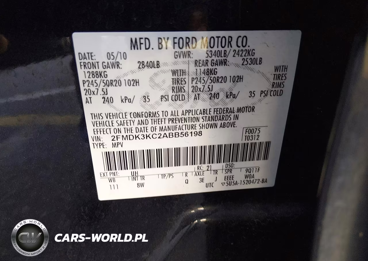 2010 Ford Edge Limited VIN:2FMDK3KC2ABB56198 - 9
