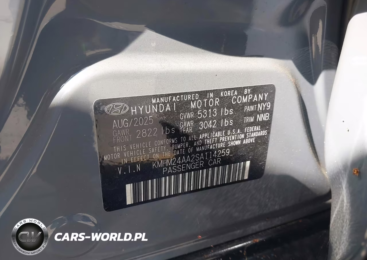 2025 Hyundai Ioniq 6 Se VIN:KMHM24AA2SA114259 - 9