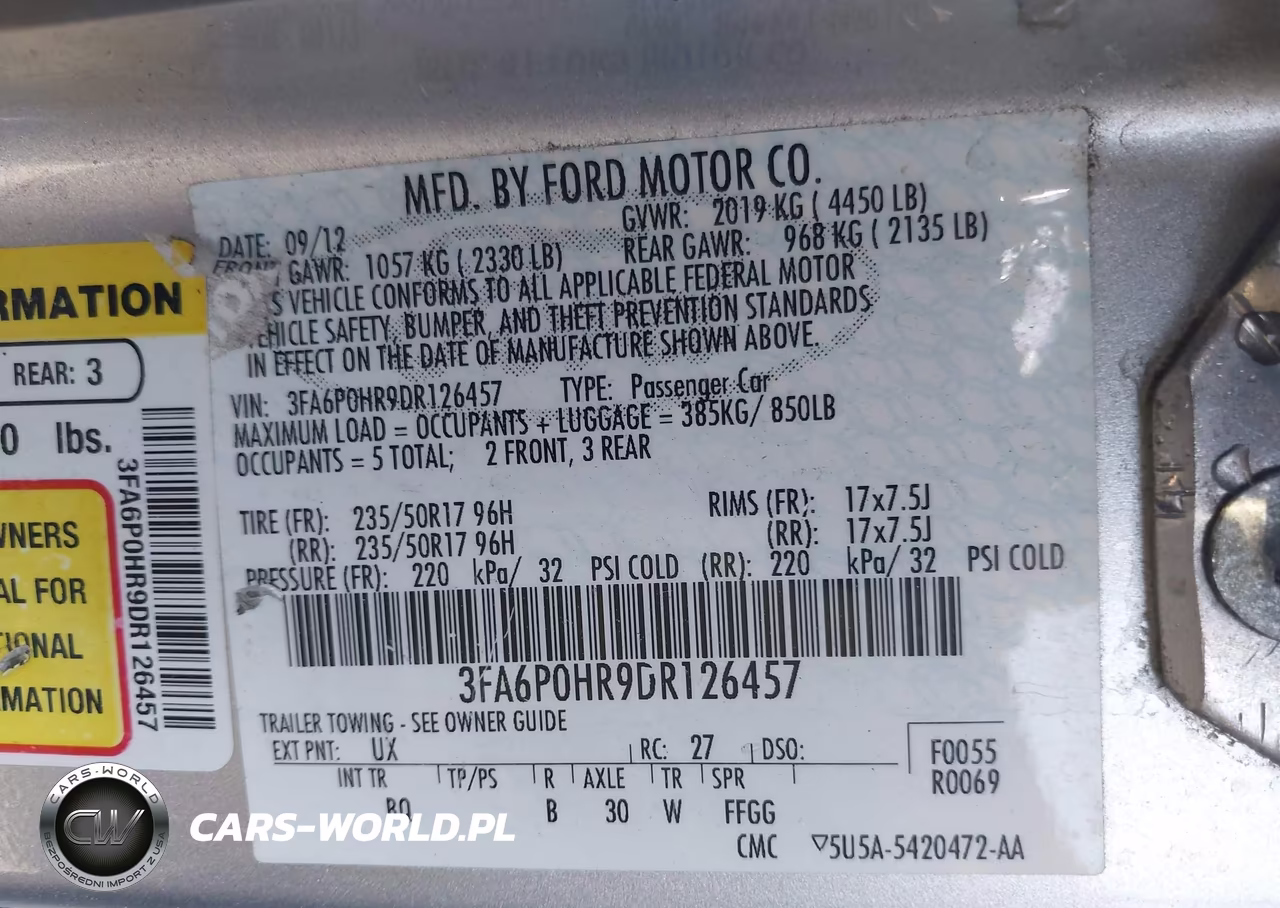 2013 Ford Fusion Se VIN:3FA6P0HR9DR126457 - 9