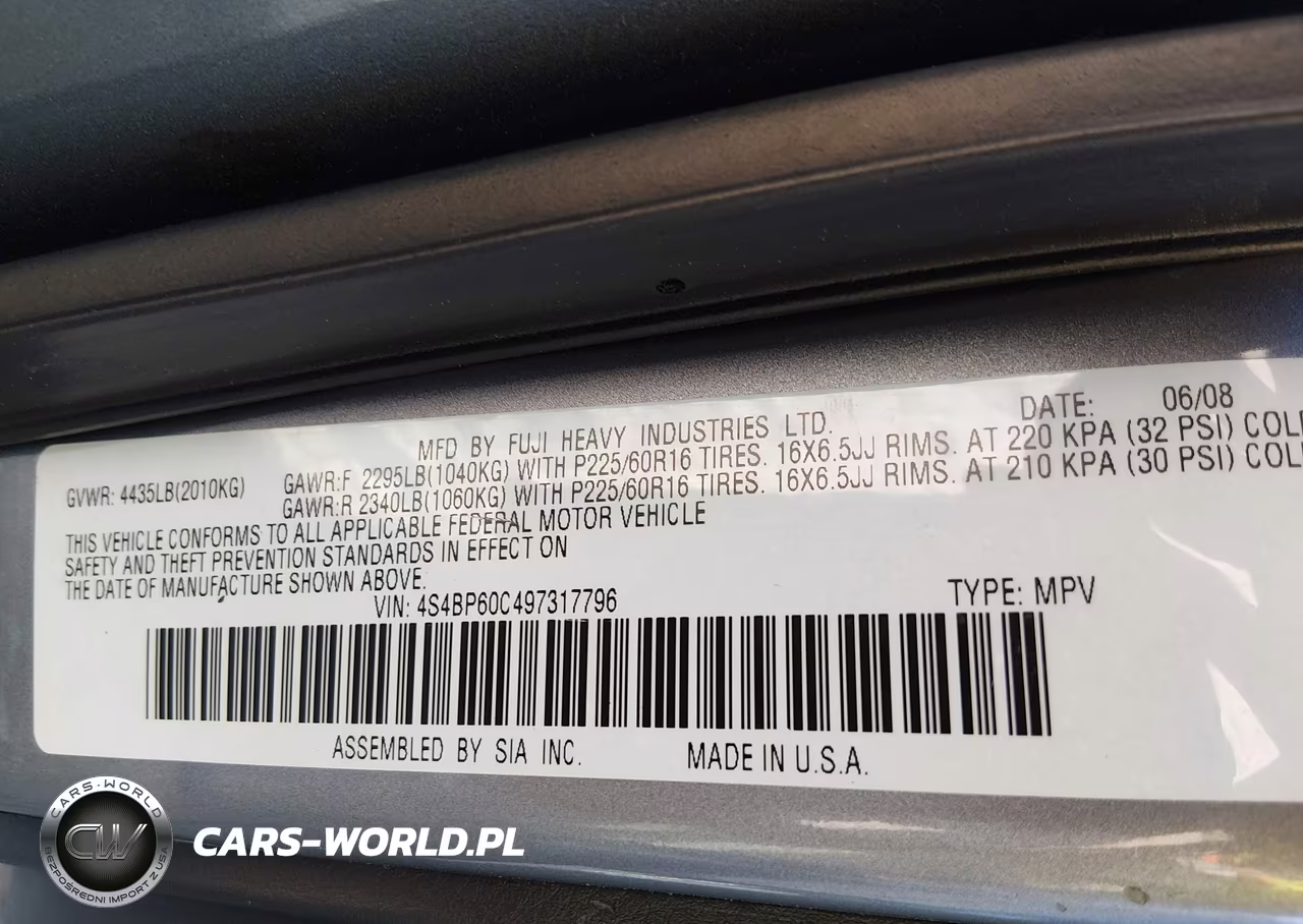 2009 Subaru Outback 2.5I VIN:4S4BP60C497317796 - 9