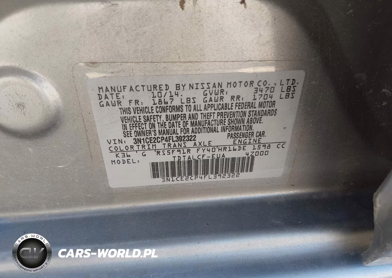 2015 Nissan Versa Note S (Sr) VIN:3N1CE2CP4FL392322 - 9