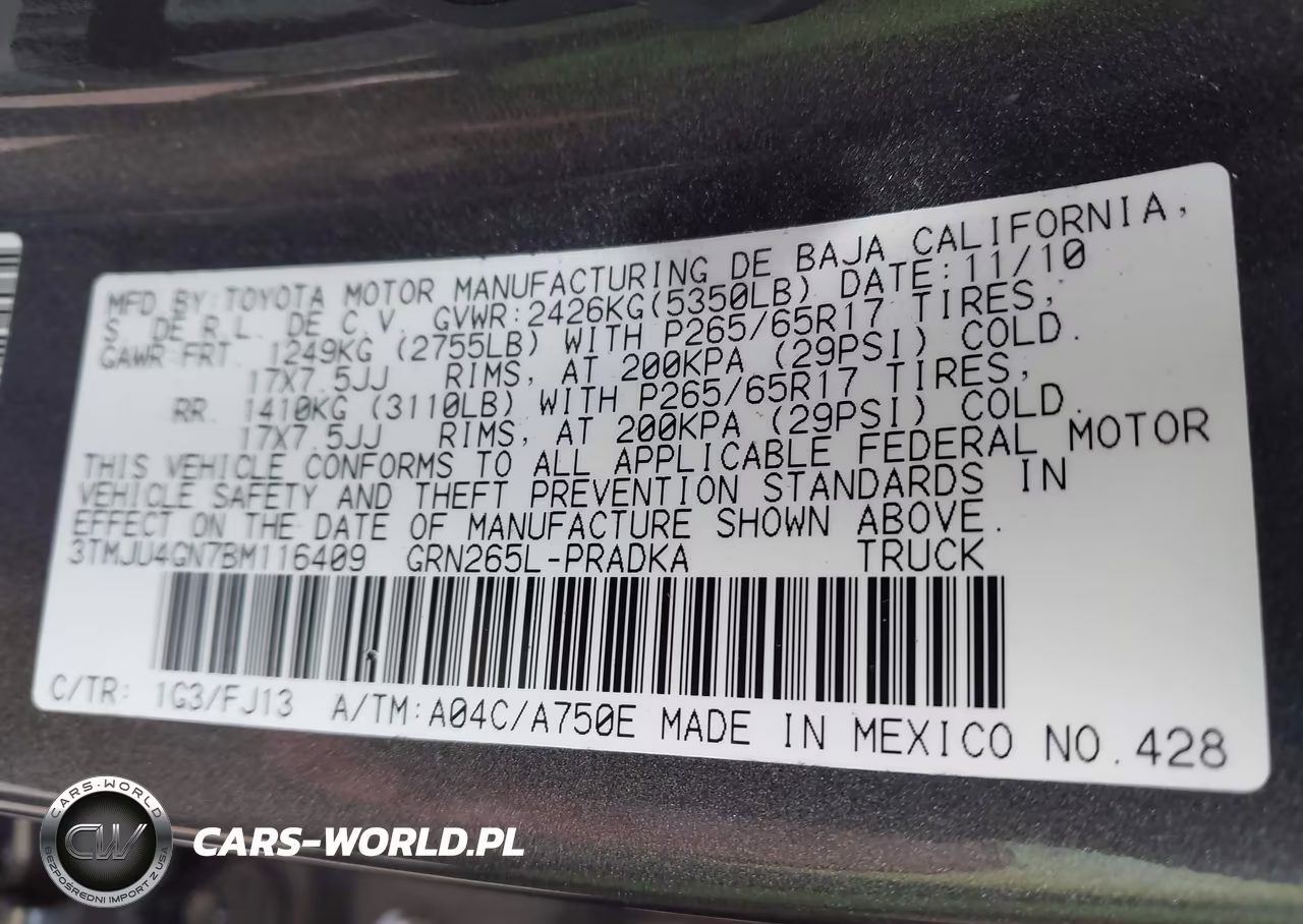 2011 Toyota Tacoma Prerunner V6 VIN:3TMJU4GN7BM116409 - 9