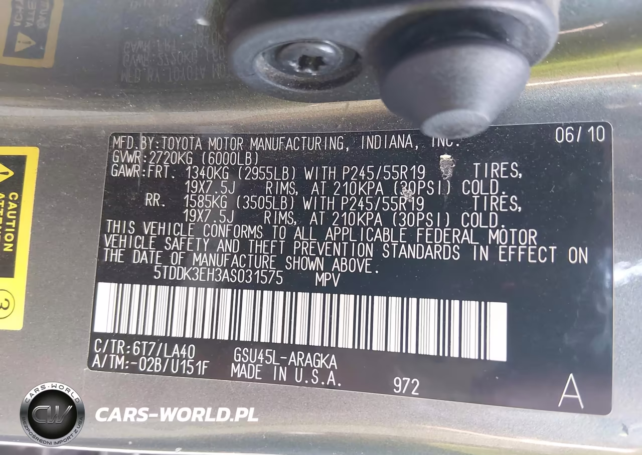 2010 Toyota Highlander Limited V6 VIN:5TDDK3EH3AS031575 - 9