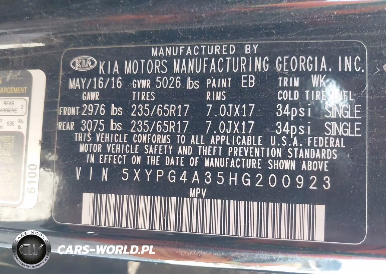 2017 Kia Sorento 2.4L Lx VIN:5XYPG4A35HG200923 - 9