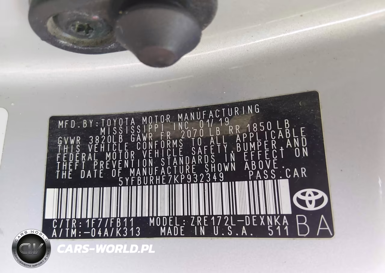 2019 Toyota Corolla Le VIN:5YFBURHE7KP932349 - 9