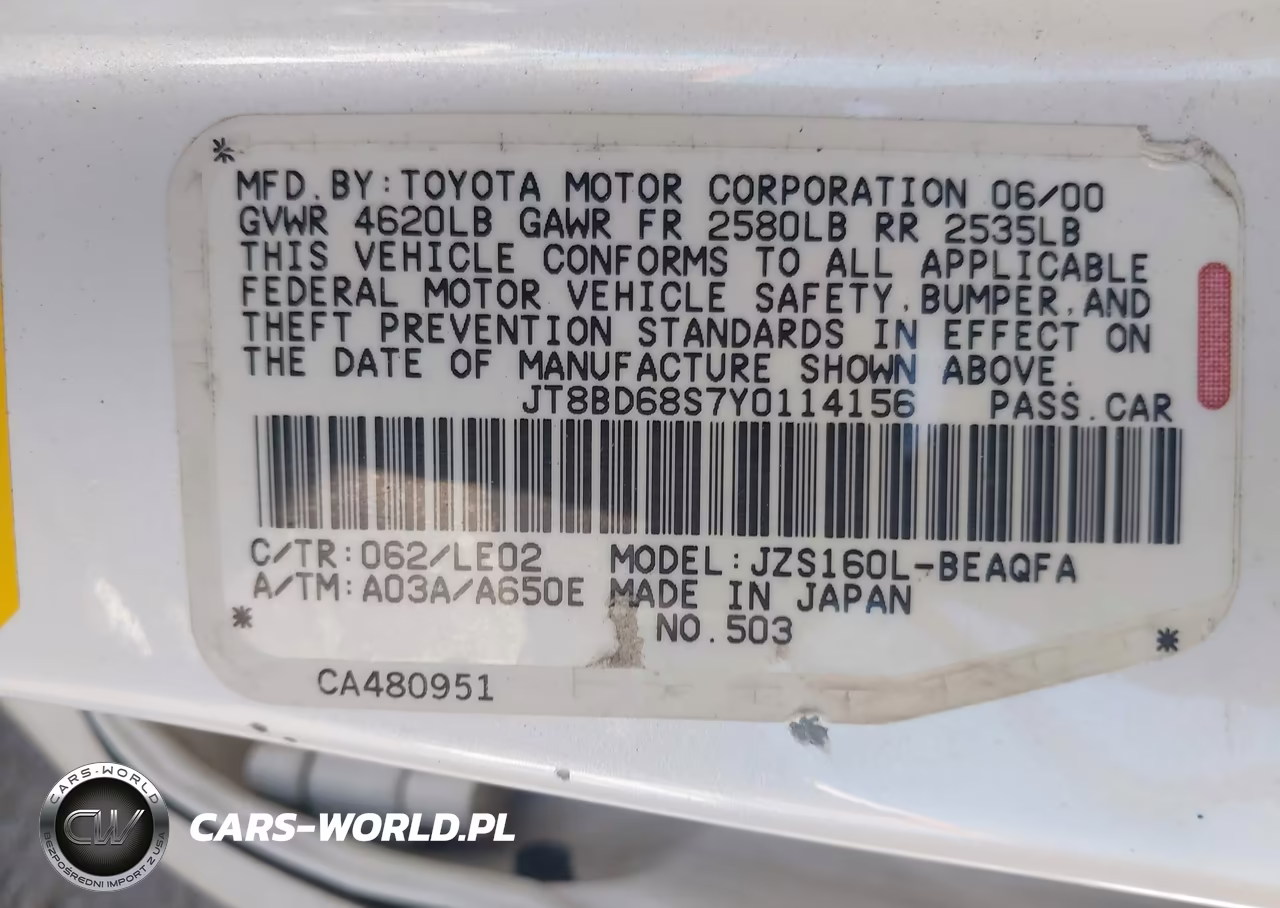 2000 Lexus Gs 300 VIN:JT8BD68S7Y0114156 - 9