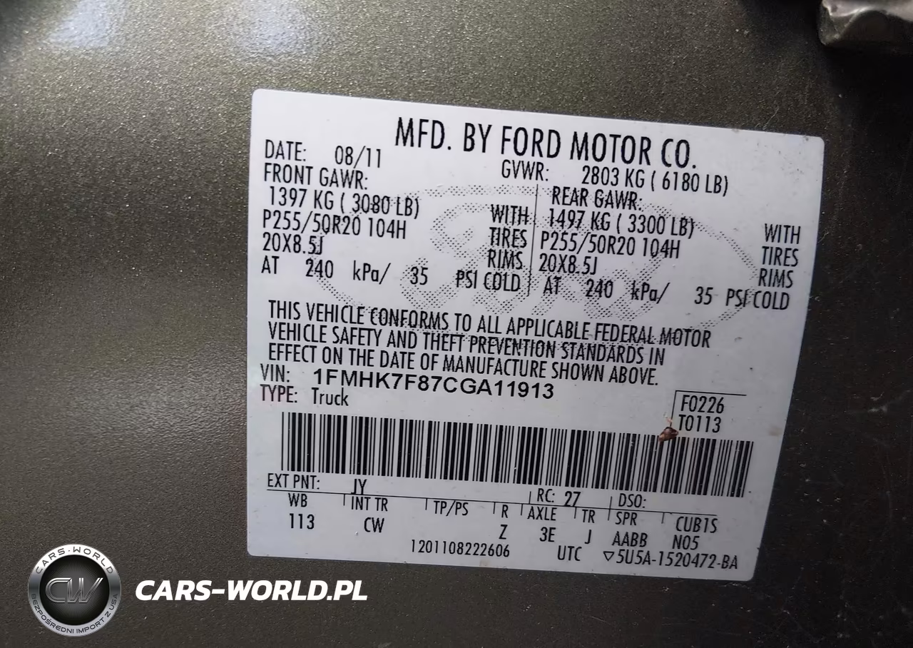 2012 Ford Explorer Limited VIN:1FMHK7F87CGA11913 - 9