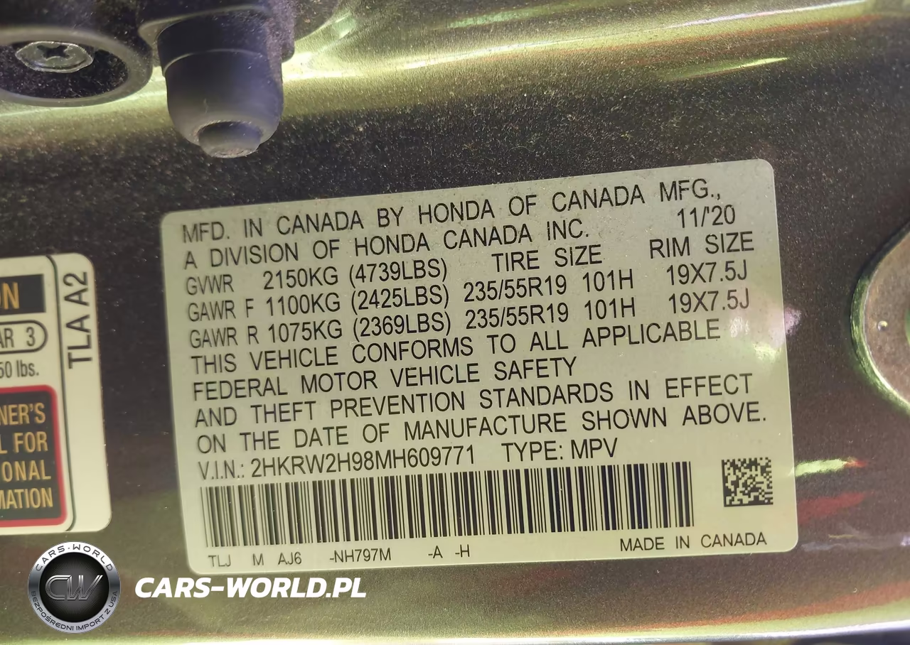 2021 Honda Cr-V Awd Touring VIN:2HKRW2H98MH609771 - 9