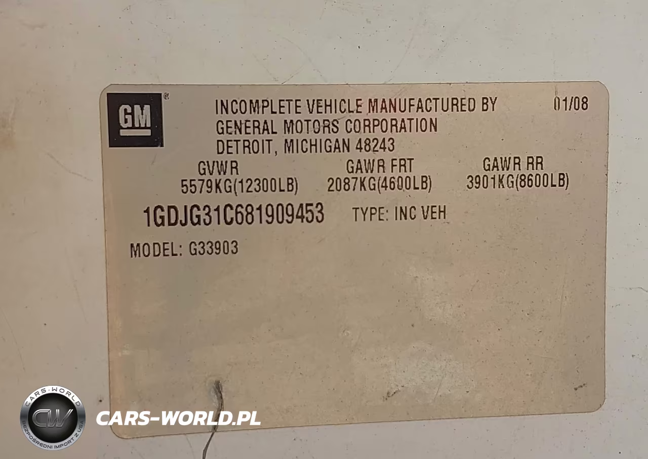 2008 GMC Savana G3500 VIN:1GDJG31C681909453 - 8
