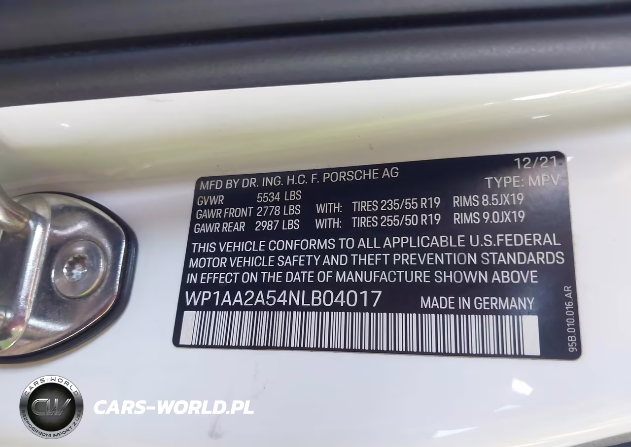 2022 Porsche Macan VIN:WP1AA2A54NLB04017 - 9