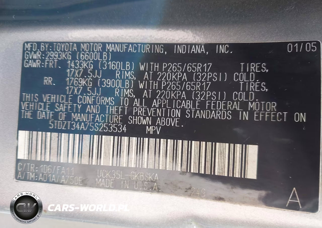 2005 Toyota Sequoia Sr5 V8 VIN:5TDZT34A75S253534 - 9