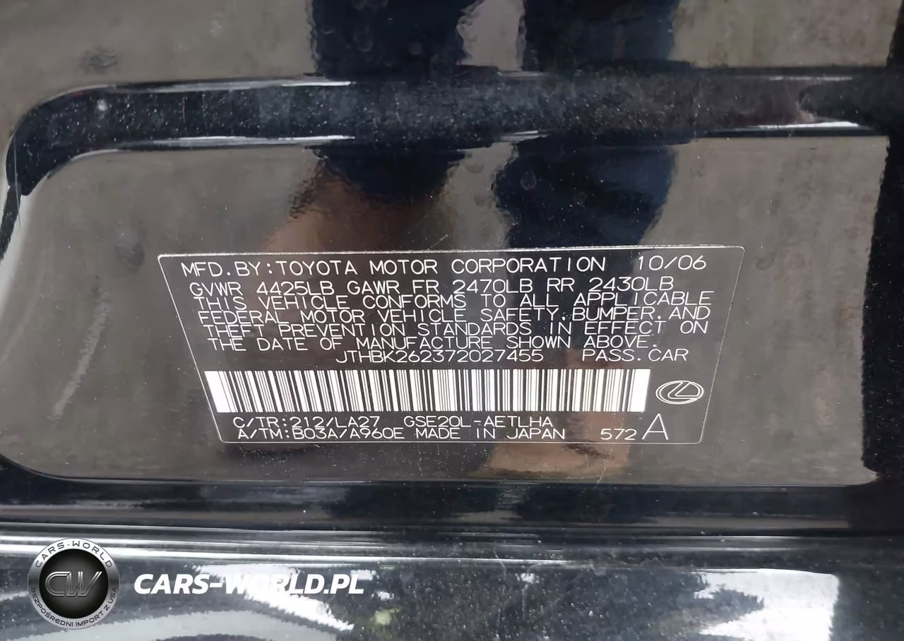 2007 Lexus Is 250 VIN:JTHBK262372027455 - 9