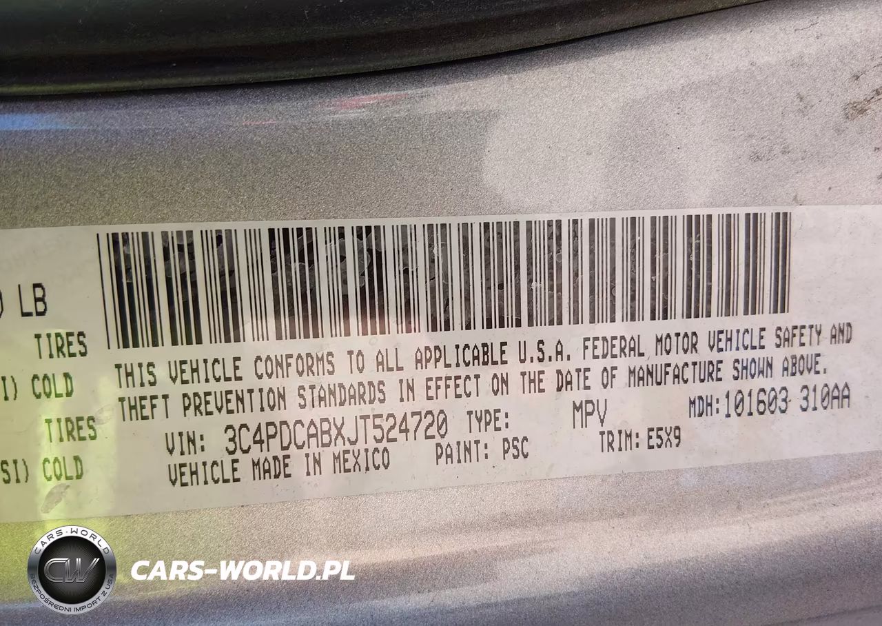 2018 Dodge Journey Se VIN:3C4PDCABXJT524720 - 9