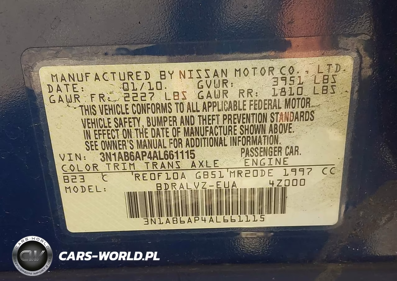 2010 Nissan Sentra 2.0Sl VIN:3N1AB6AP4AL661115 - 9