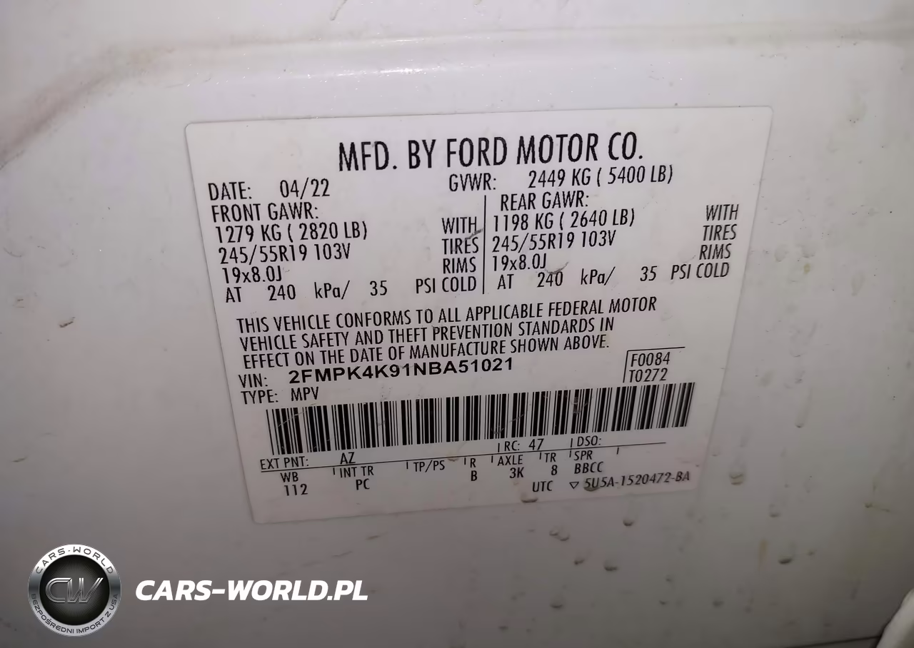 2022 Ford Edge Titanium VIN:2FMPK4K91NBA51021 - 9