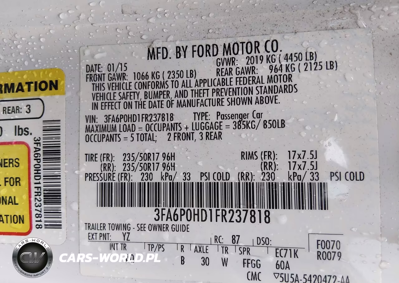2015 Ford Fusion Se VIN:3FA6P0HD1FR237818 - 9