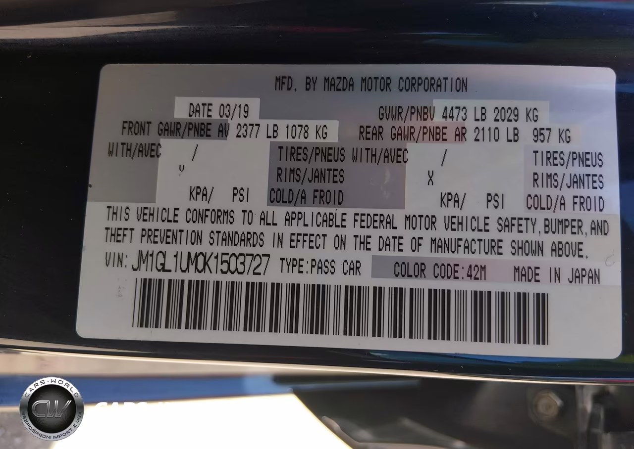 2019 Mazda Mazda6 Sport VIN:JM1GL1UM0K1503727 - 9