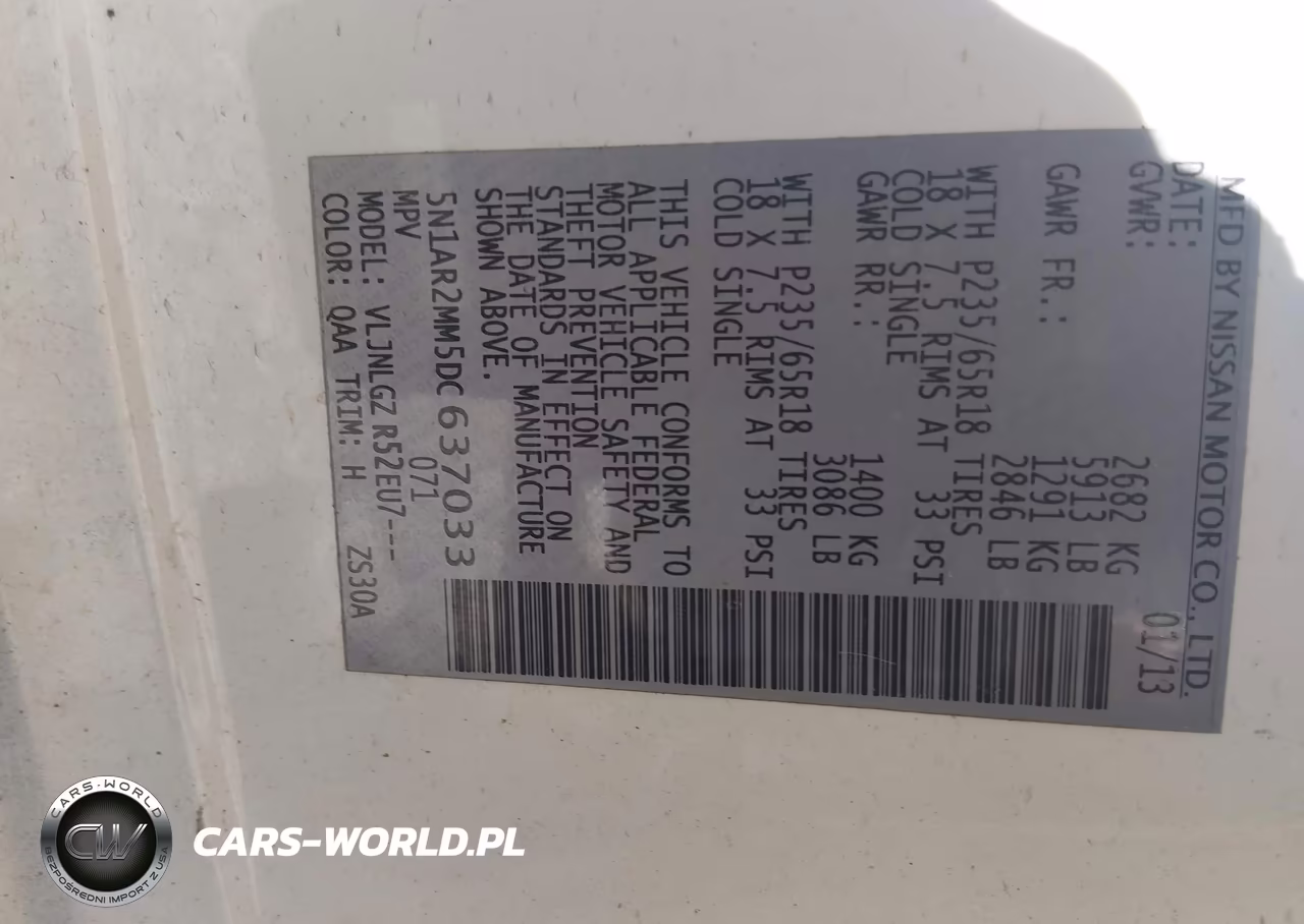 2013 Nissan Pathfinder Sl VIN:5N1AR2MM5DC637033 - 9