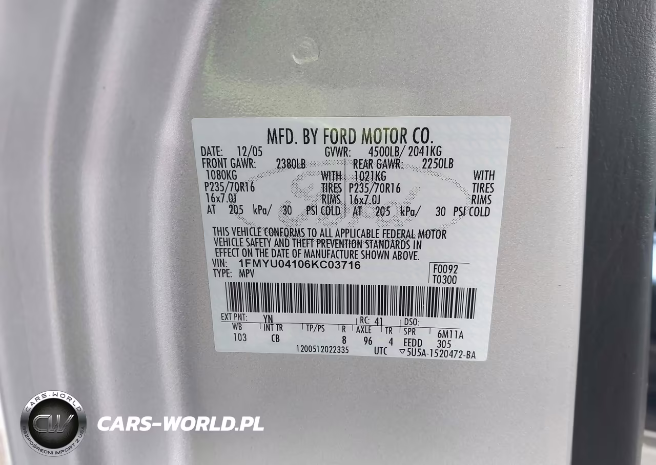 2006 Ford Escape Limited VIN:1FMYU04106KC03716 - 9