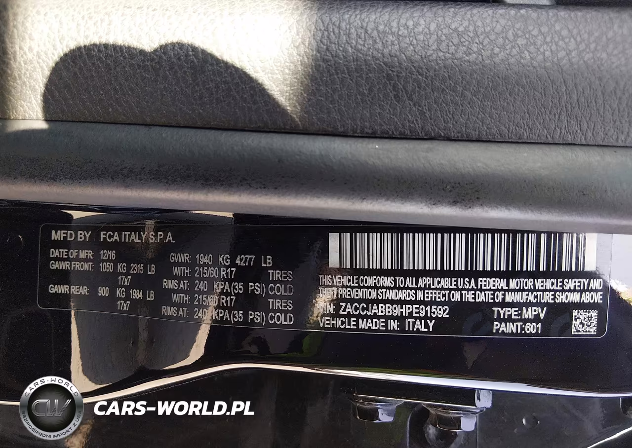 2017 Jeep Renegade Latitude Fwd VIN:ZACCJABB9HPE91592 - 9